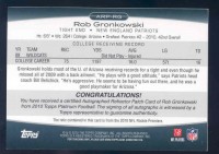 2010 Topps Platinum Autographed Patches #RG Rob Gronkowski/800 back image
