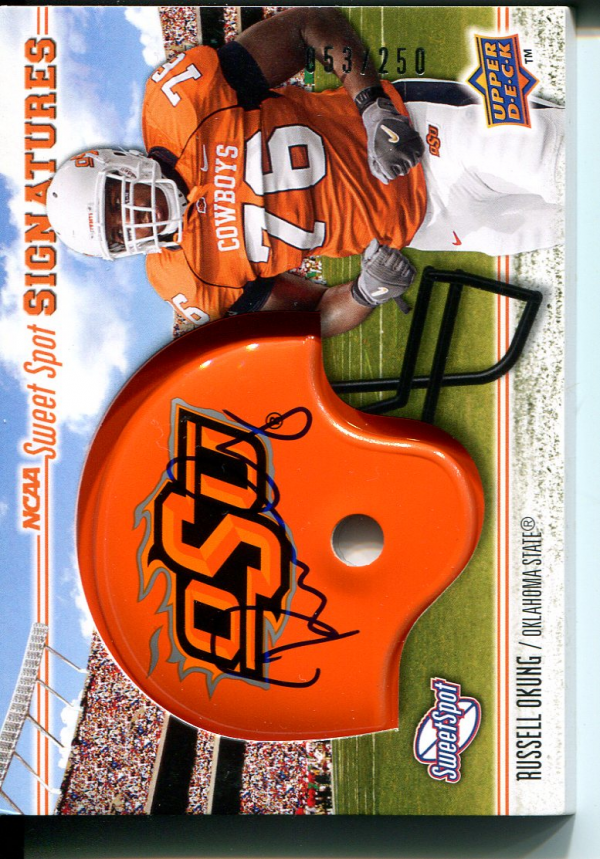 2010 Sweet Spot Rookie Signatures Variations #120A Russell Okung/250