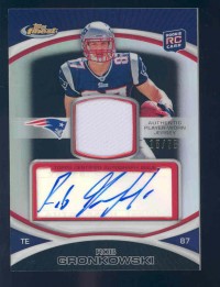 2010 Finest Rookie Patch Autographs Black Refractors #42 Rob Gronkowski