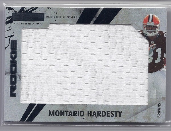 2010 Rookies and Stars Longevity Rookie Jersey Jumbo Swatch #290 Montario Hardesty
