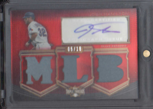 2010 Topps Triple Threads Autograph MLB Die Cut Relics #JH Josh Hamilton