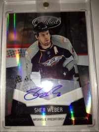 2010-11 Certified Mirror Black Signatures #82 Shea Weber