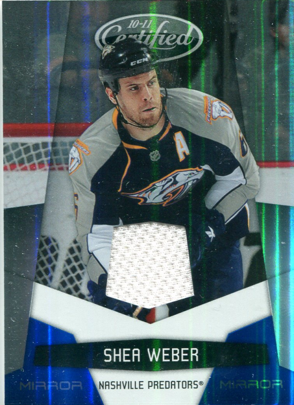2010-11 Certified Mirror Blue Materials #82 Shea Weber
