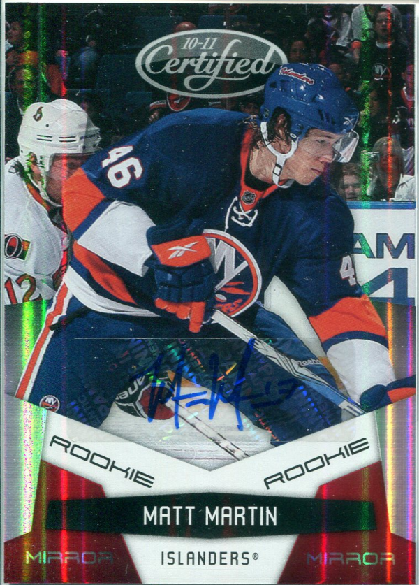 2010-11 Certified Mirror Red #209 Matt Martin AU