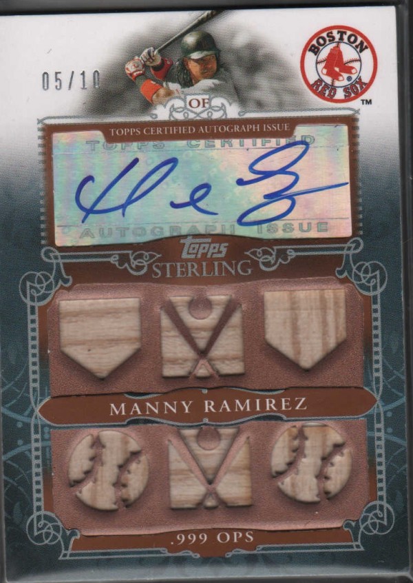 2010 Topps Sterling Stats Six Relic Autographs #SAR9 Manny Ramirez