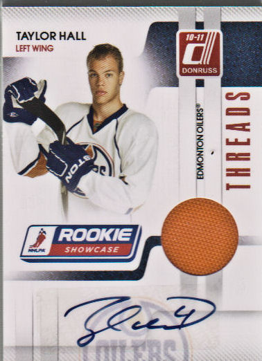 2010-11 Donruss Rookie Showcase Threads Autographs #TH Taylor Hall