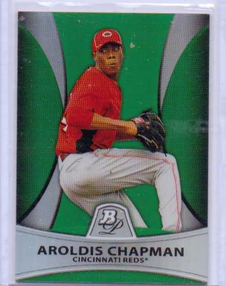 2010 Bowman Platinum Prospects Green Refractors #PP10 Aroldis Chapman