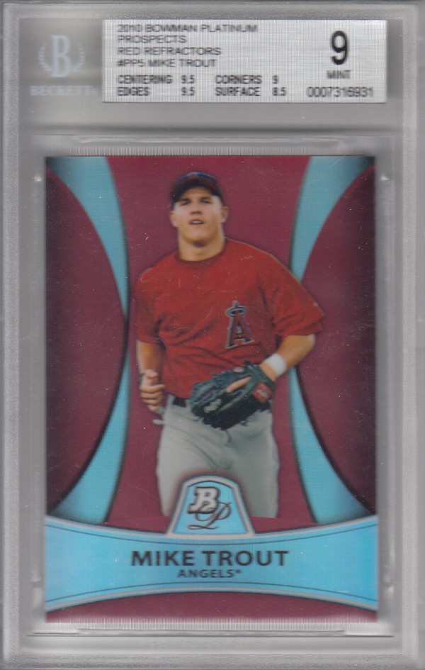 2010 Bowman Platinum Prospects Red Refractors #PP5 Mike Trout