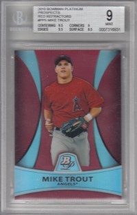 2010 Bowman Platinum Prospects Red Refractors #PP5 Mike Trout front image