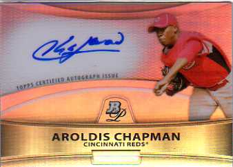 2010 Bowman Platinum Prospect Autographs Refractors #ACH Aroldis Chapman