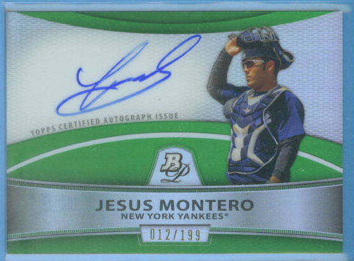 2010 Bowman Platinum Prospect Autographs Green Refractors #JM Jesus Montero