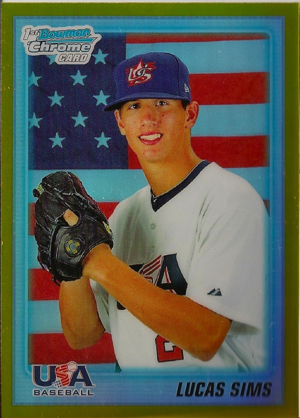 2010 Bowman Chrome Draft Prospects Gold Refractors #BDPP109 Lucas Sims