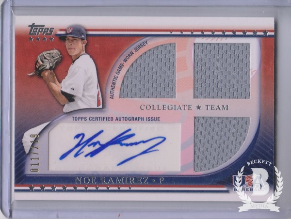 2010 USA Baseball Triple Jersey Autographs #NRA Noe Ramirez