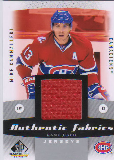 2010-11 SP Game Used Authentic Fabrics #AFMC Mike Cammalleri