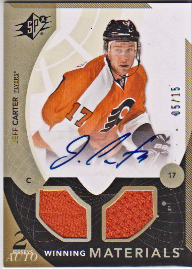 2010-11 SPx Winning Materials Autographs #WMJC Jeff Carter