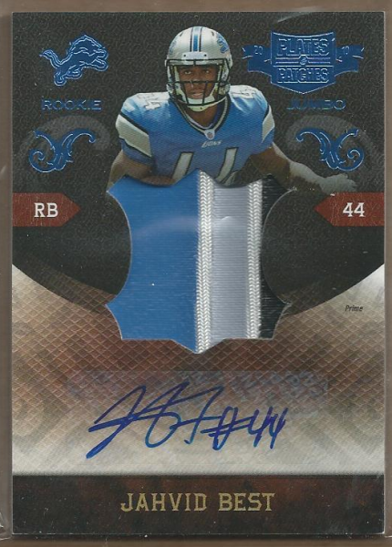 2010 Panini Plates and Patches Rookie Autographed Jumbo Materials Prime #1 Jahvid Best