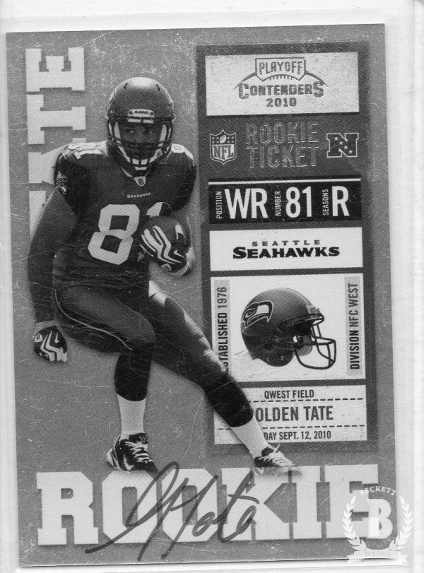 2010 Playoff Contenders #216A Golden Tate Cut AU RC/(cutting pose)