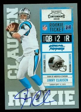 2010 Playoff Contenders #219B Jimmy Clausen WJ AU/403* RC/(white jersey)