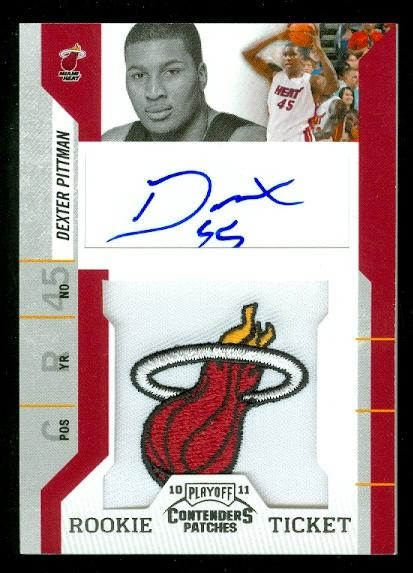 2010-11 Playoff Contenders Patches #130 Dexter Pittman AU RC