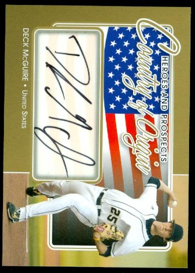 2011 ITG Heroes and Prospects Country of Origin Autographs Gold #DM  Deck McGuire