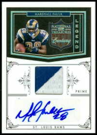 2010 Playoff National Treasures Century Material Signature Prime #170 Marshall Faulk/25