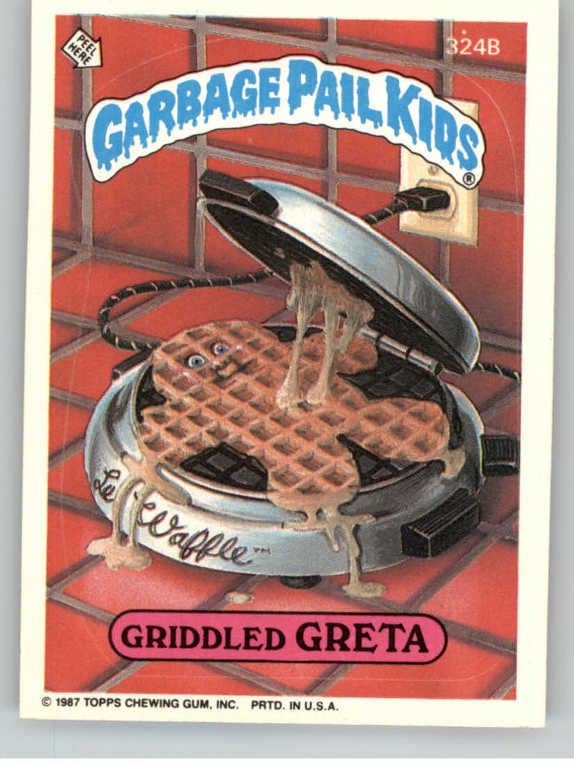 1987 garbage pail kids #324b griddled greta series 8