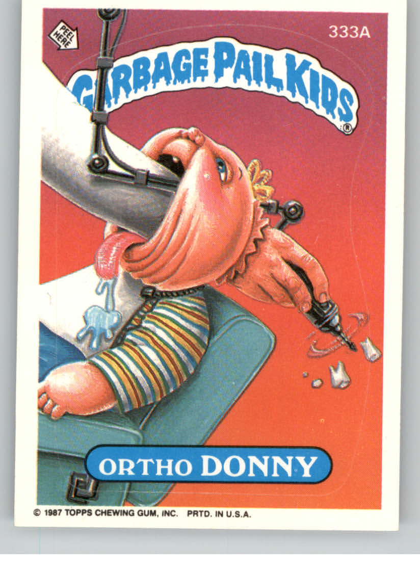 1987 garbage pail kids #333a ortho donny series 8