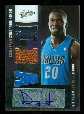 2010-11 Absolute Memorabilia #174 Dominique Jones JSY AU/299 RC