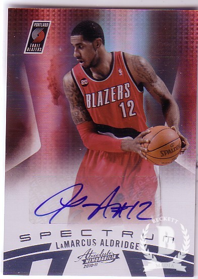 2010-11 Absolute Memorabilia Spectrum Signatures Platinum #24 LaMarcus Aldridge/25