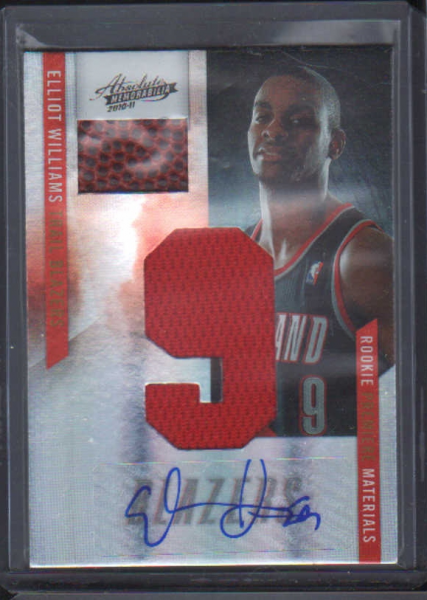 2010-11 Absolute Memorabilia Rookie Materials Jumbo Jersey Numbers Basketball Signatures #171 Elliot Williams