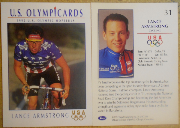 1992 Impel U.S. Olympic Hopefuls #31 Lance Armstrong/Cycling