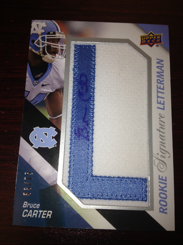 2011 Upper Deck Rookie Letterman Autographs #RSLBC Bruce Carter/600*
