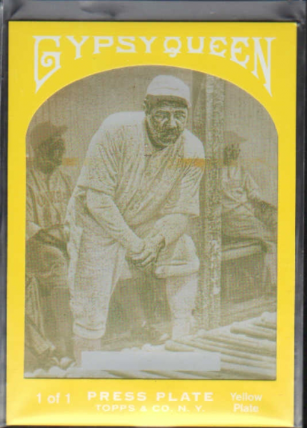 2011 Topps Gypsy Queen Framed Printing Plate Yellow #65 Babe Ruth