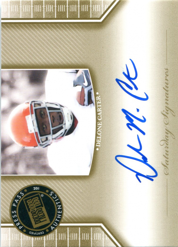 2011 Press Pass Legends Saturday Signatures #SSDC Delone Carter