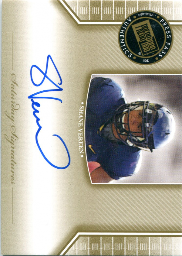 2011 Press Pass Legends Saturday Signatures #SSSV Shane Vereen