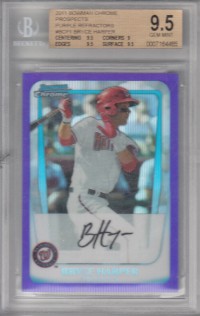 2011 Bowman Chrome Prospects Purple Refractors #BCP1 Bryce Harper front image