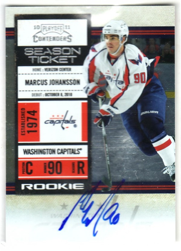 2010-11 Playoff Contenders #165 Marcus Johansson AU RC