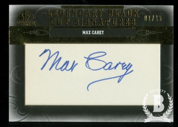 2011 SP Legendary Cuts Legendary Black Signatures #PITMC Max Carey/15