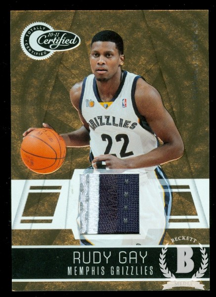 2010-11 Totally Certified Gold Materials Prime #37 Rudy Gay/25