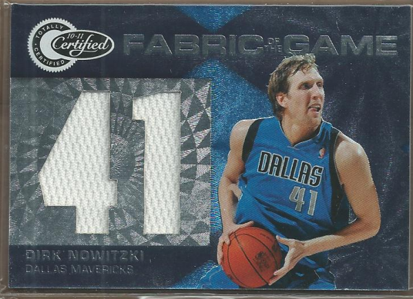 2010-11 Totally Certified Fabric of the Game Jumbo Jersey Number #2 Dirk Nowitzki/299