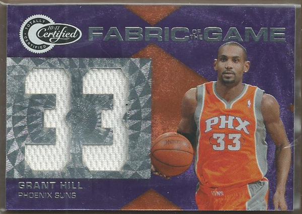 2010-11 Totally Certified Fabric of the Game Jumbo Jersey Number #8 Grant Hill/299