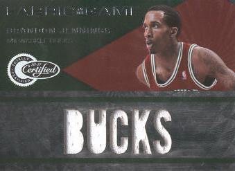 2010-11 Totally Certified Fabric of the Game Jumbo Team #10 Brandon Jennings/299