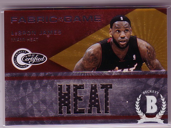 2010-11 Totally Certified Fabric of the Game Jumbo Team #13 LeBron James/299