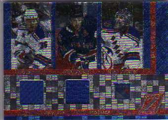 2010-11 Zenith Mozaics Materials Double #15 Henrik Lundqvist/Ryan Callahan/Mats Zuccarello