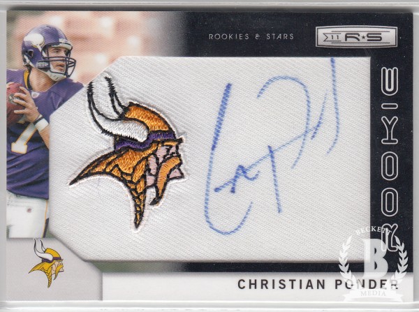 2011 Rookies and Stars #280 Christian Ponder AU RC