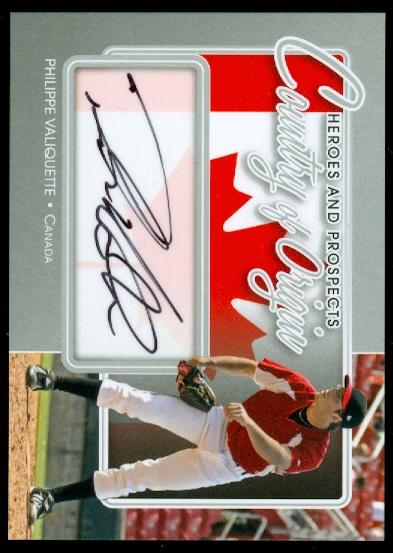 2011 ITG Heroes and Prospects Country of Origin Autographs Silver #PV Philippe Valiquette S2