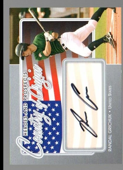 2011 ITG Heroes and Prospects Country of Origin Autographs Silver #RC Randal Grichuk S2