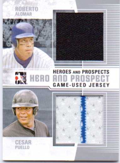 2011 ITG Heroes and Prospects Heroes And Prospects Dual Jerseys Silver #11 Roberto Alomar/Cesar Puello S2