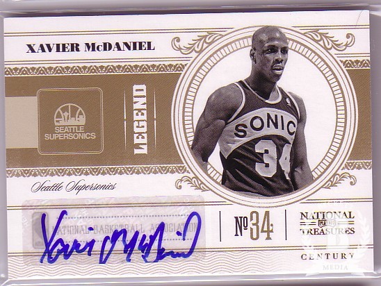 2010-11 Playoff National Treasures Century Signatures #153 Xavier McDaniel/99