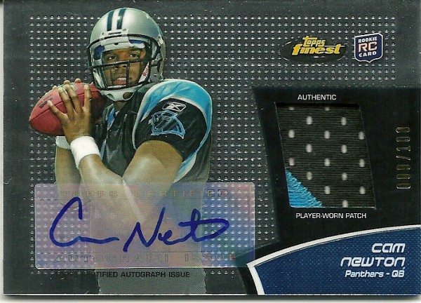 2011 Finest Rookie Patch Autographs #RAPCN Cam Newton/100